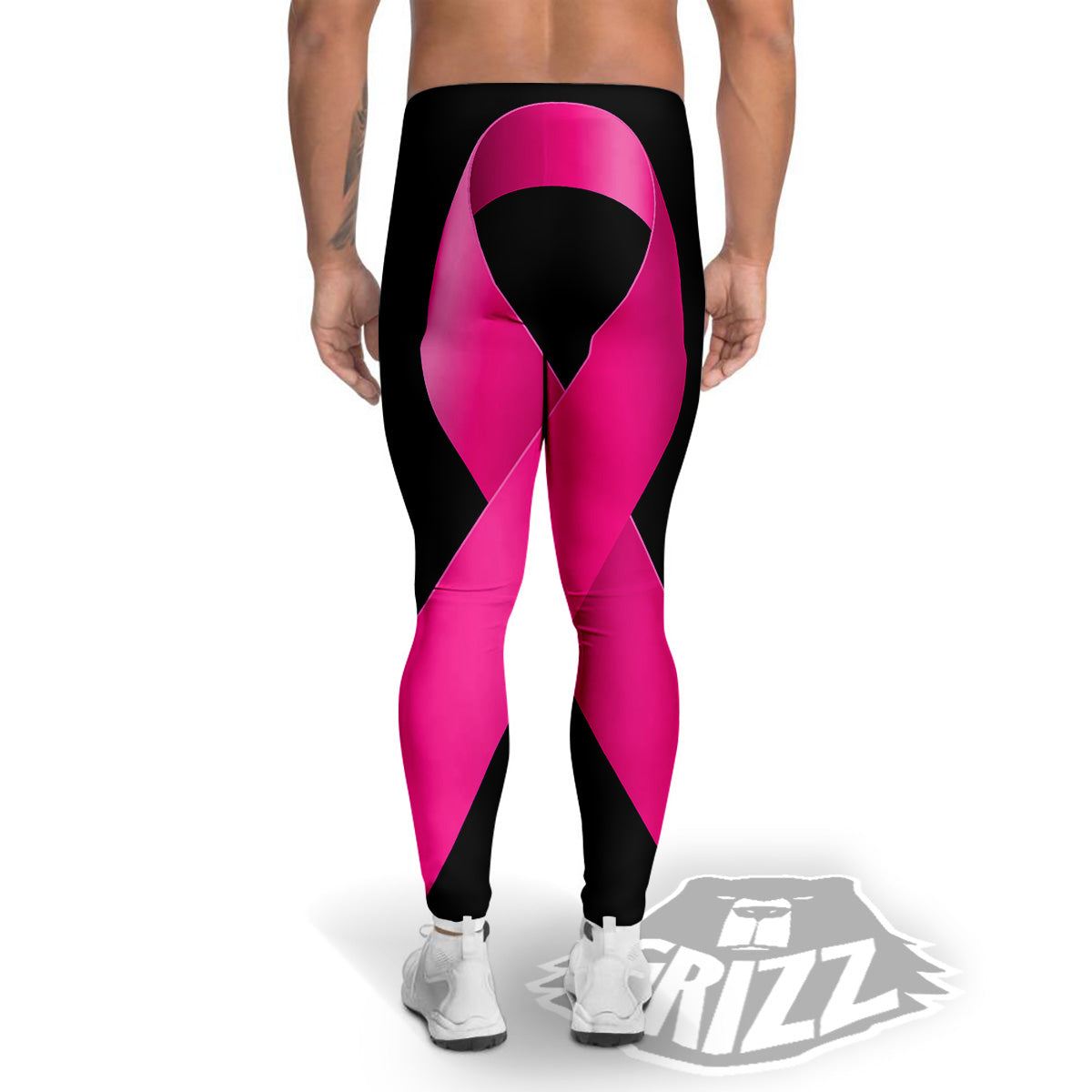 Symbol Breast Cancer Awareness Print Men's Leggings-grizzshop