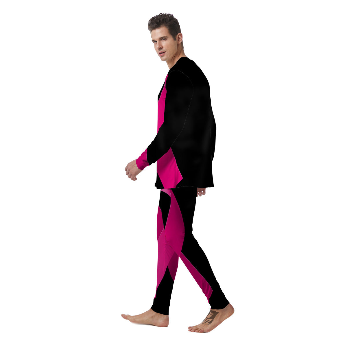 Symbol Breast Cancer Awareness Print Men's Pajamas-grizzshop