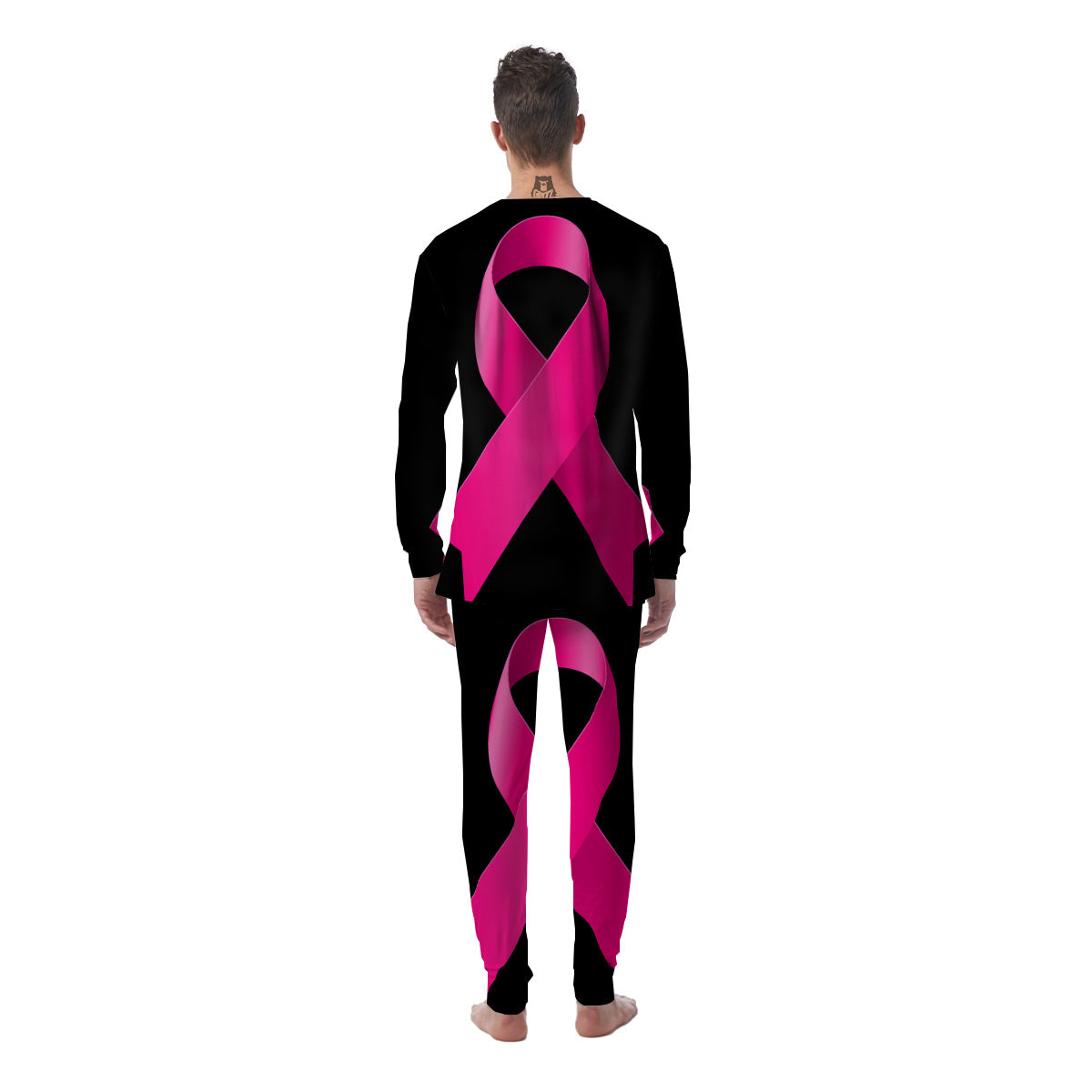 Symbol Breast Cancer Awareness Print Men's Pajamas-grizzshop
