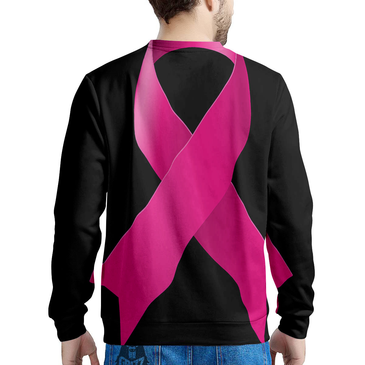 Symbol Breast Cancer Awareness Print Men's Sweatshirt-grizzshop