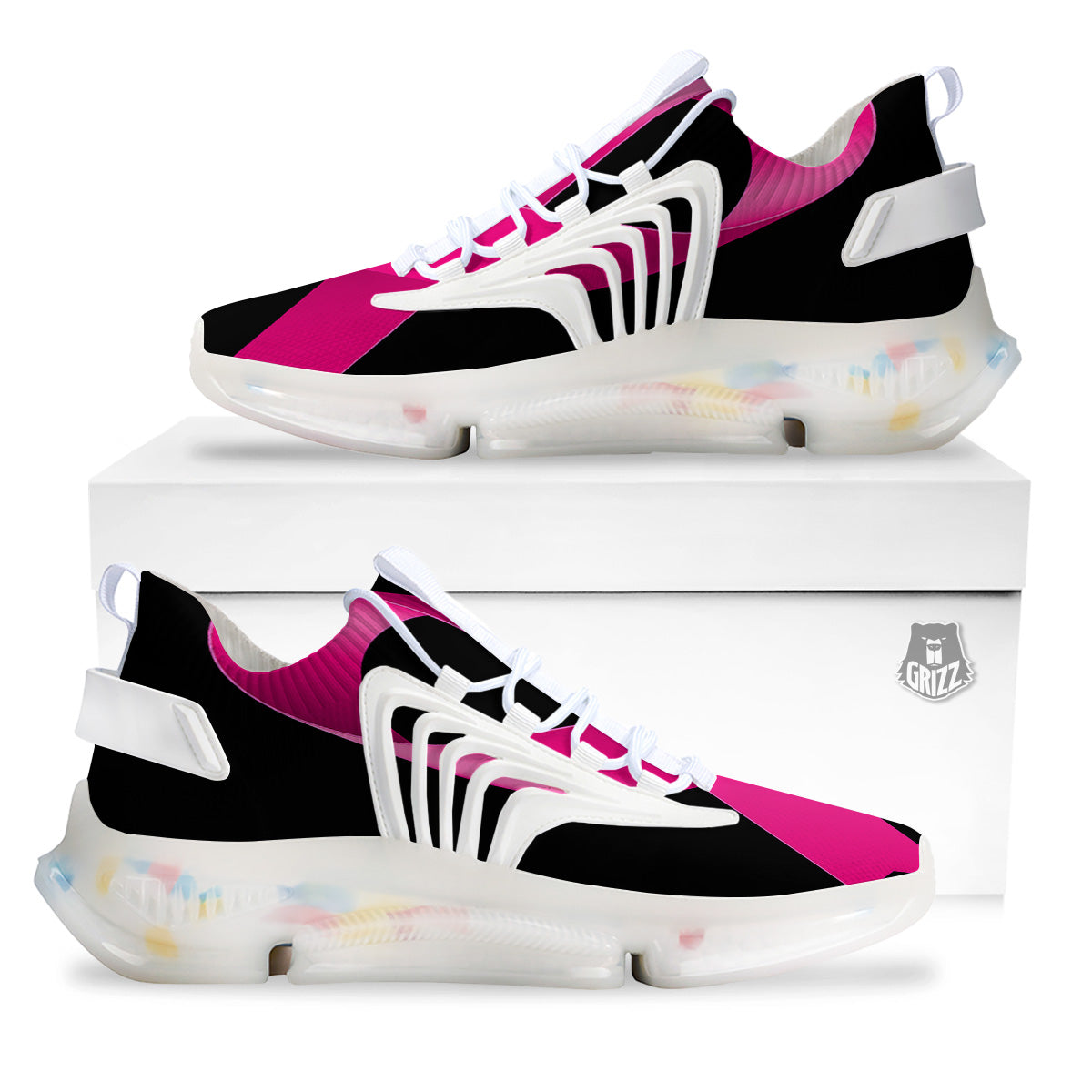 Symbol Breast Cancer Awareness Print White Gym Shoes-grizzshop