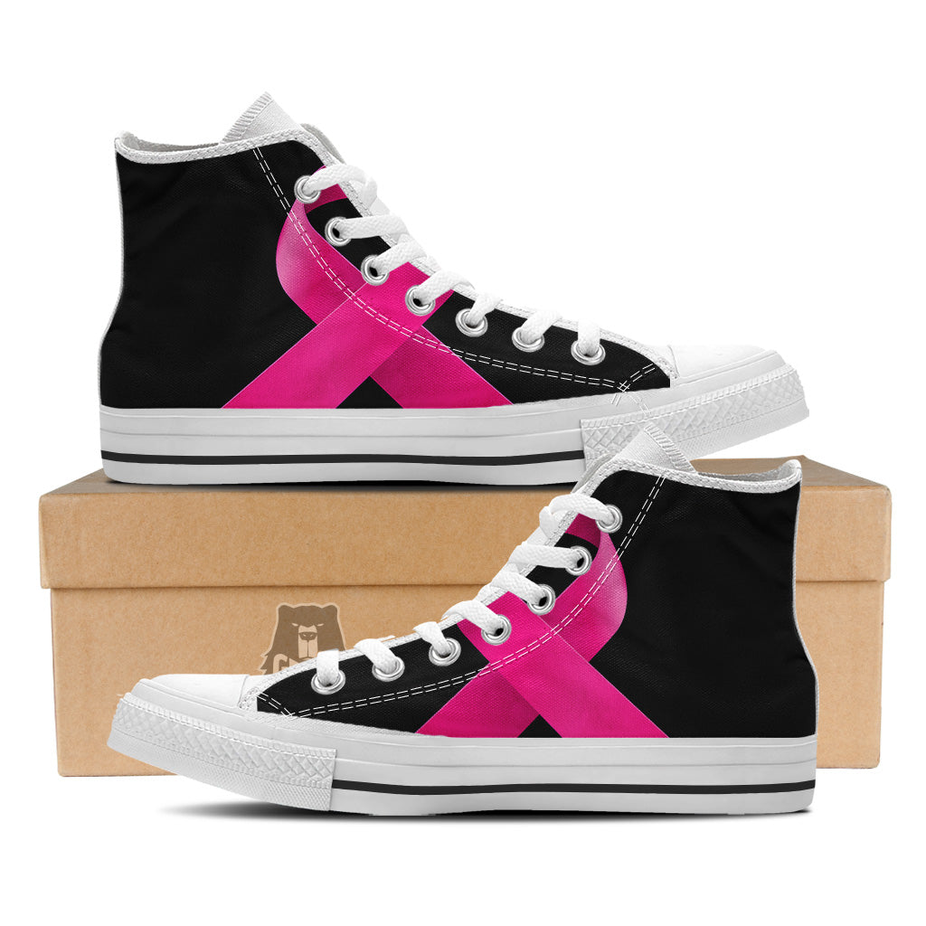 Symbol Breast Cancer Awareness Print White High Top Shoes-grizzshop