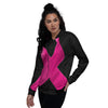 Symbol Breast Cancer Awareness Print Women's Bomber Jacket-grizzshop