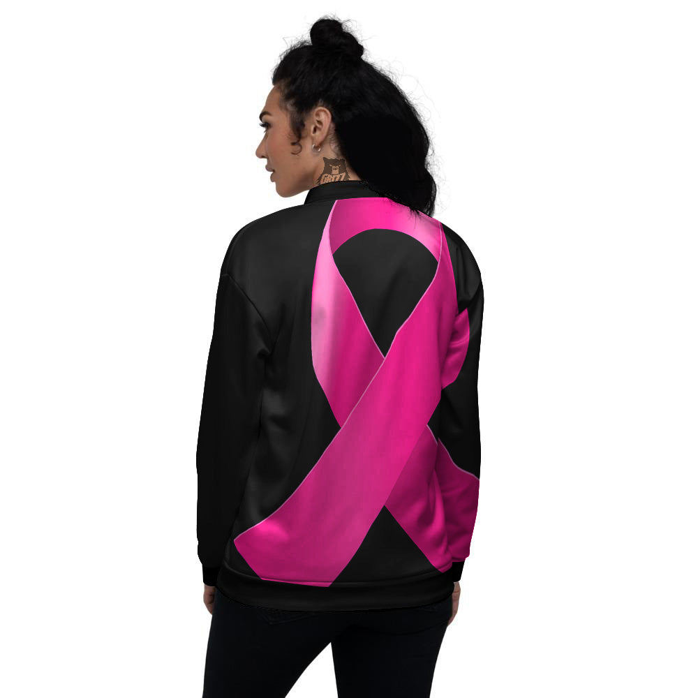 Symbol Breast Cancer Awareness Print Women's Bomber Jacket-grizzshop