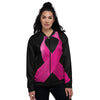 Symbol Breast Cancer Awareness Print Women's Bomber Jacket-grizzshop