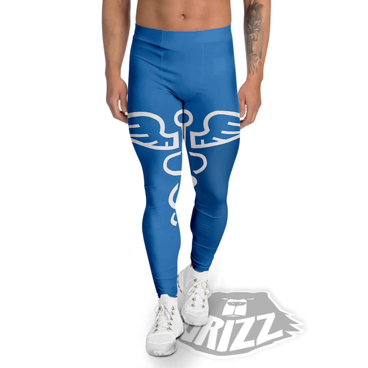 Symbol Caduceus Print Men's Leggings-grizzshop