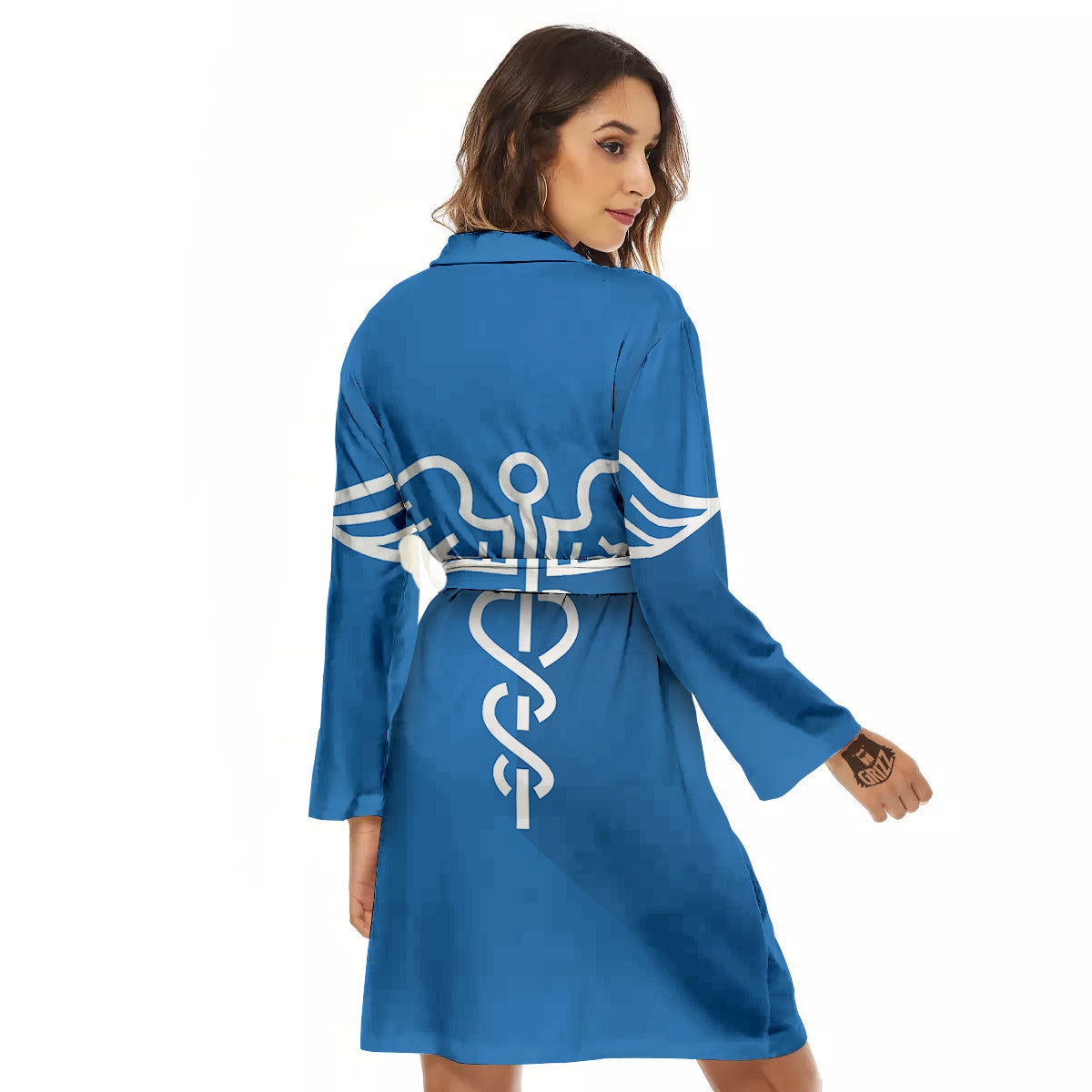 Symbol Caduceus Print Women's Robe-grizzshop
