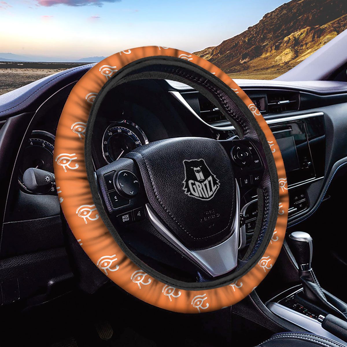 Symbol Eye Of Horus Pattern Car Steering Wheel Cover-grizzshop