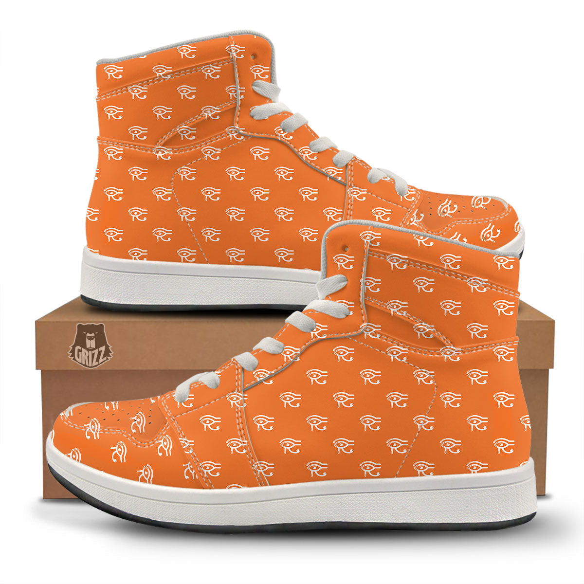 Symbol Eye Of Horus Pattern High Top Sneakers-grizzshop