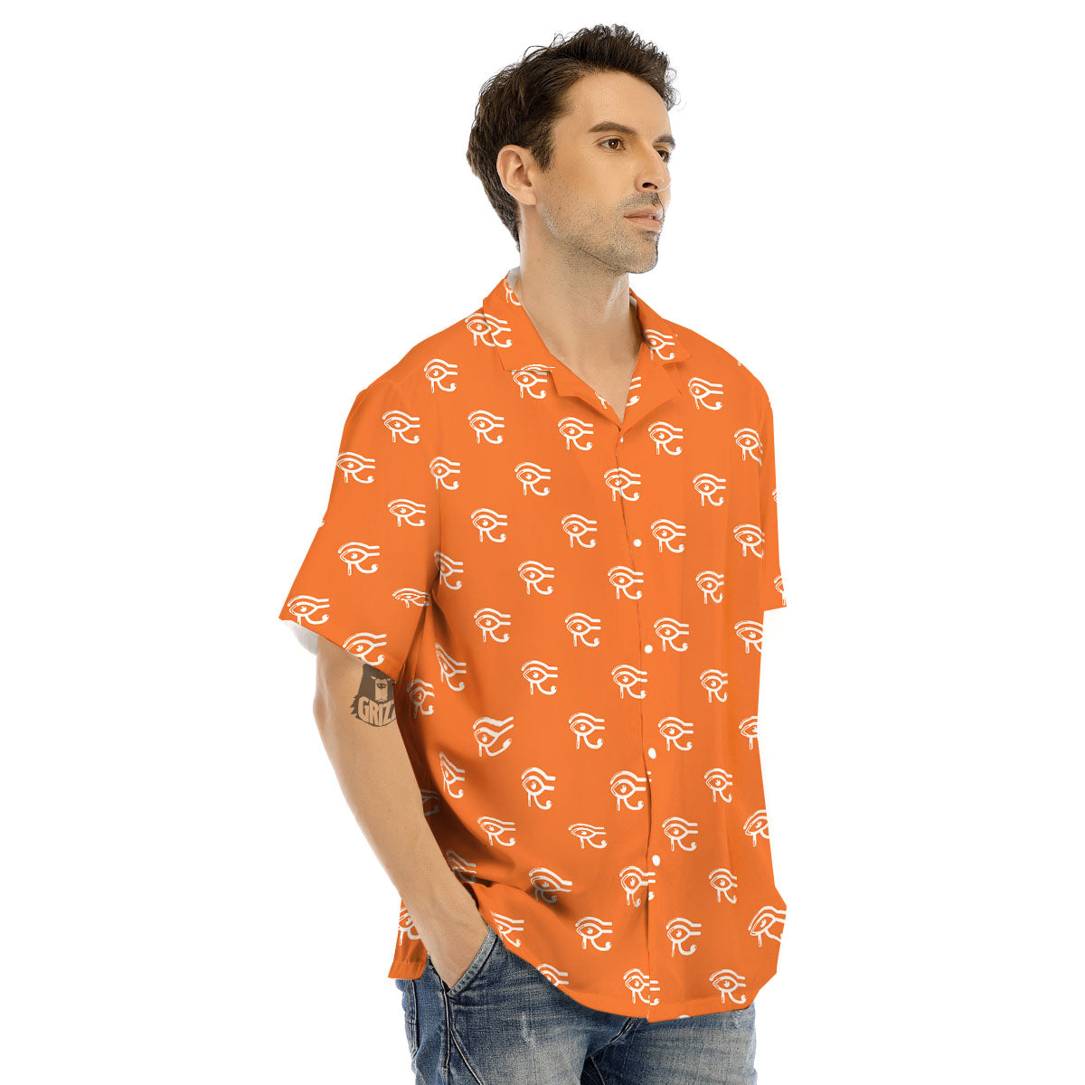 Symbol Eye Of Horus Pattern Men's Hawaiian Shirt-grizzshop