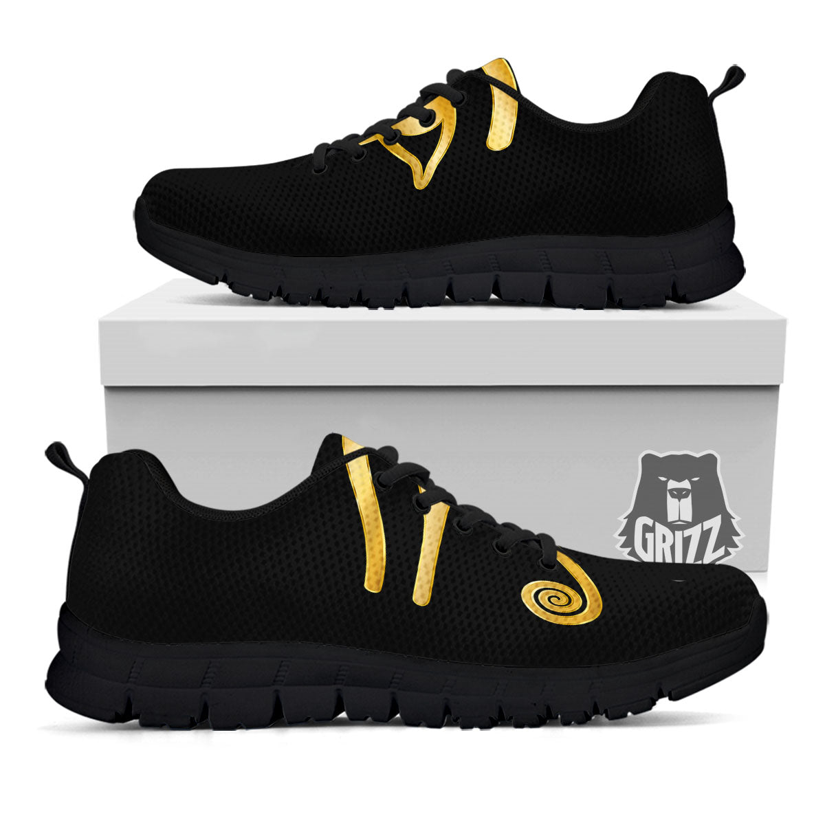 Symbol Eye Of Horus Print Black Sneaker-grizzshop