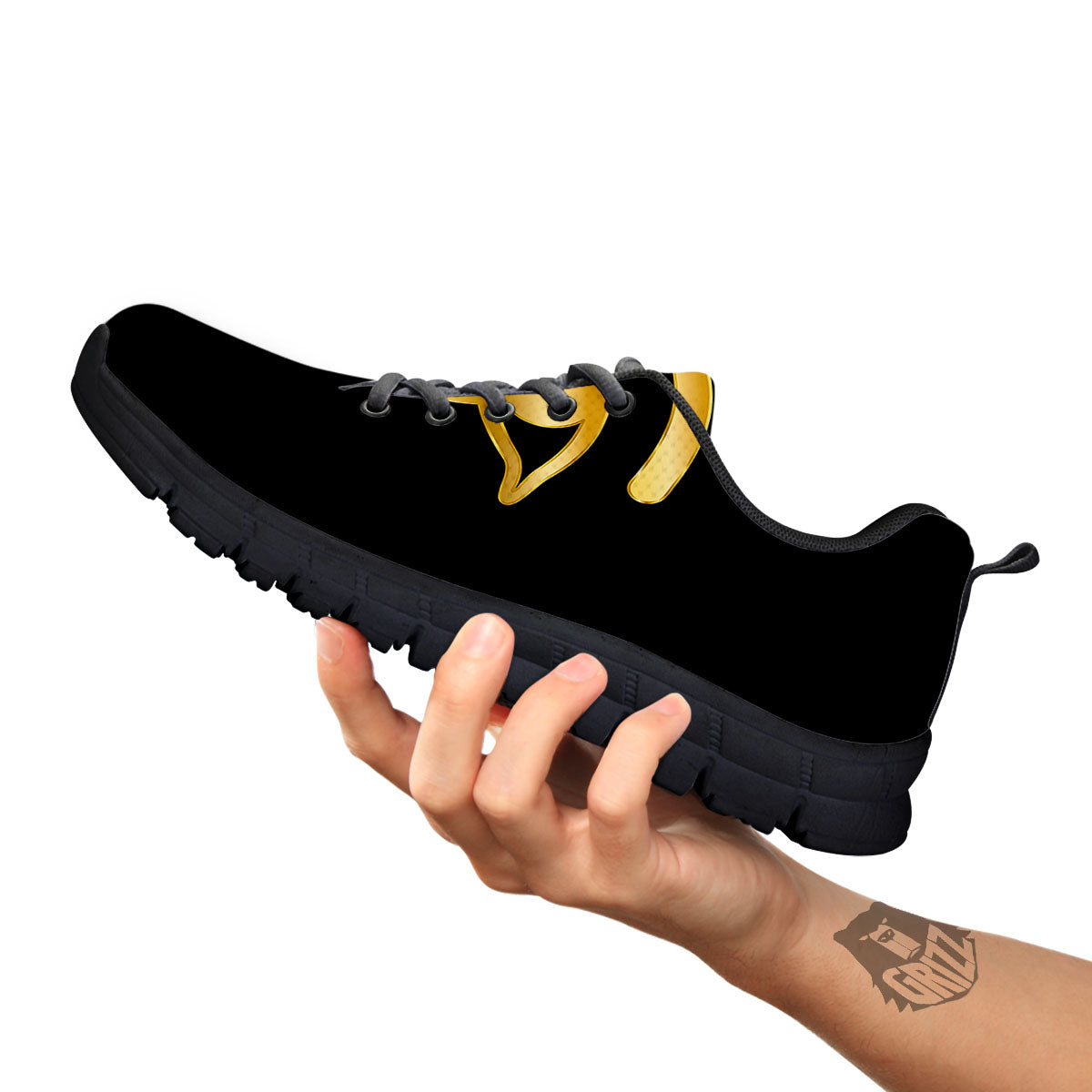 Symbol Eye Of Horus Print Black Sneaker-grizzshop