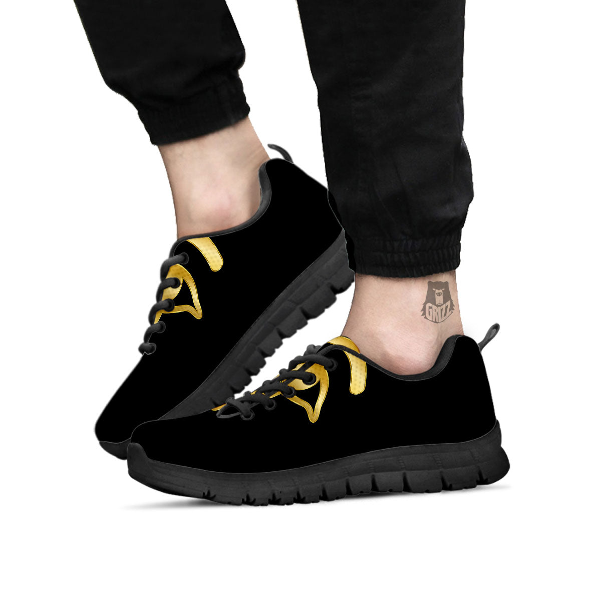 Symbol Eye Of Horus Print Black Sneaker-grizzshop