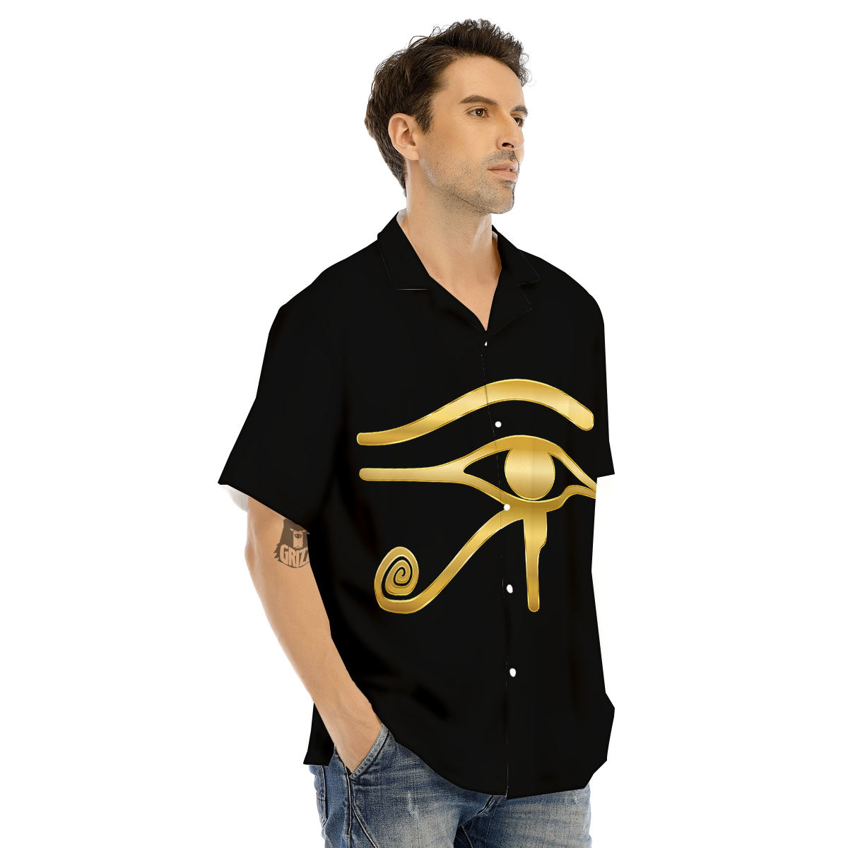Symbol Eye Of Horus Print Men's Hawaiian Shirt-grizzshop
