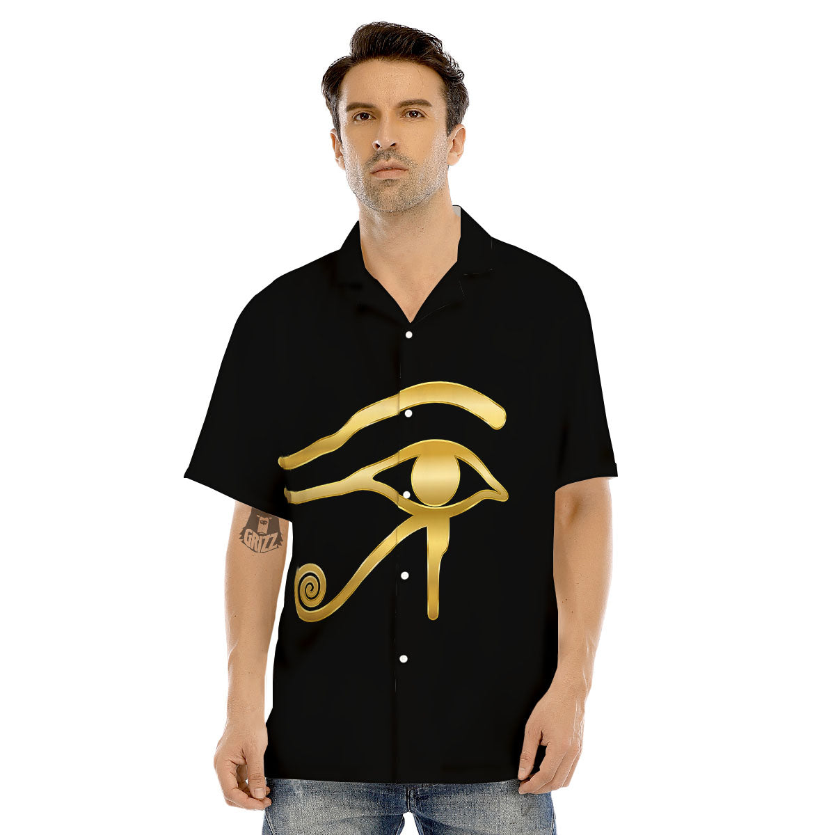 Symbol Eye Of Horus Print Men's Hawaiian Shirt-grizzshop