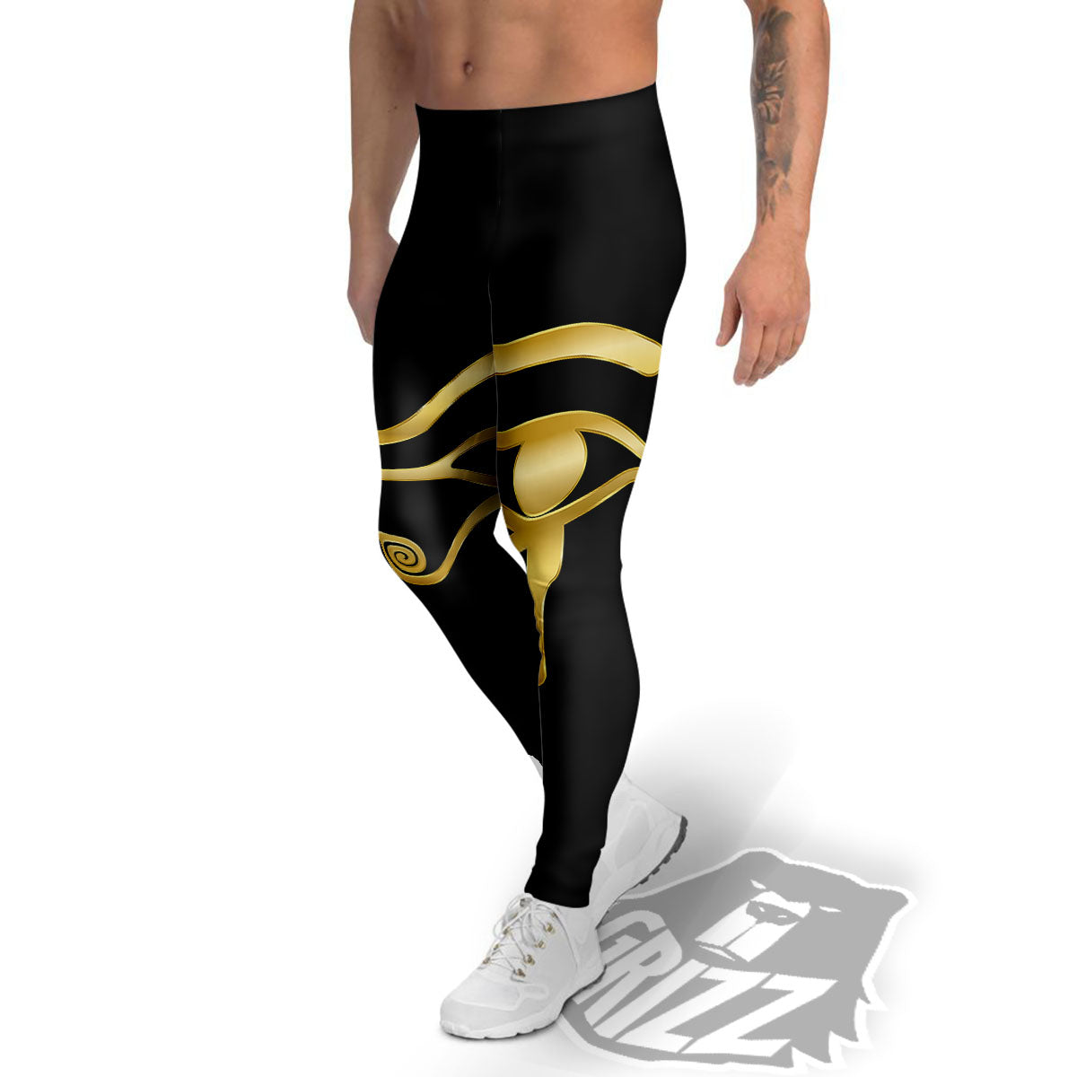 Symbol Eye Of Horus Print Men's Leggings-grizzshop