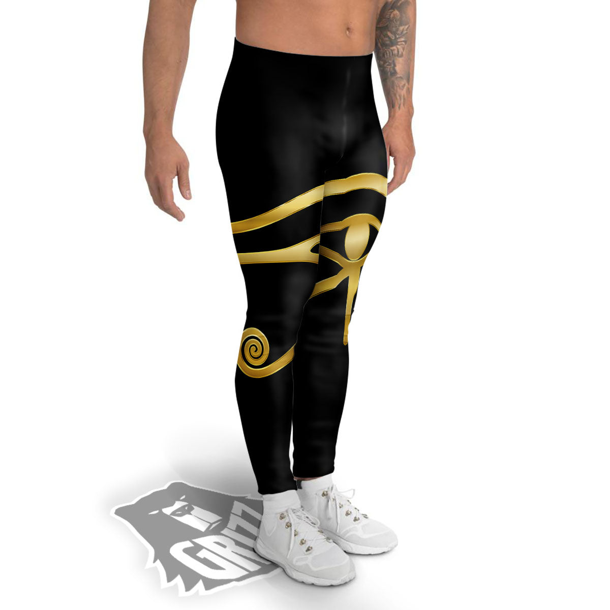 Symbol Eye Of Horus Print Men's Leggings-grizzshop