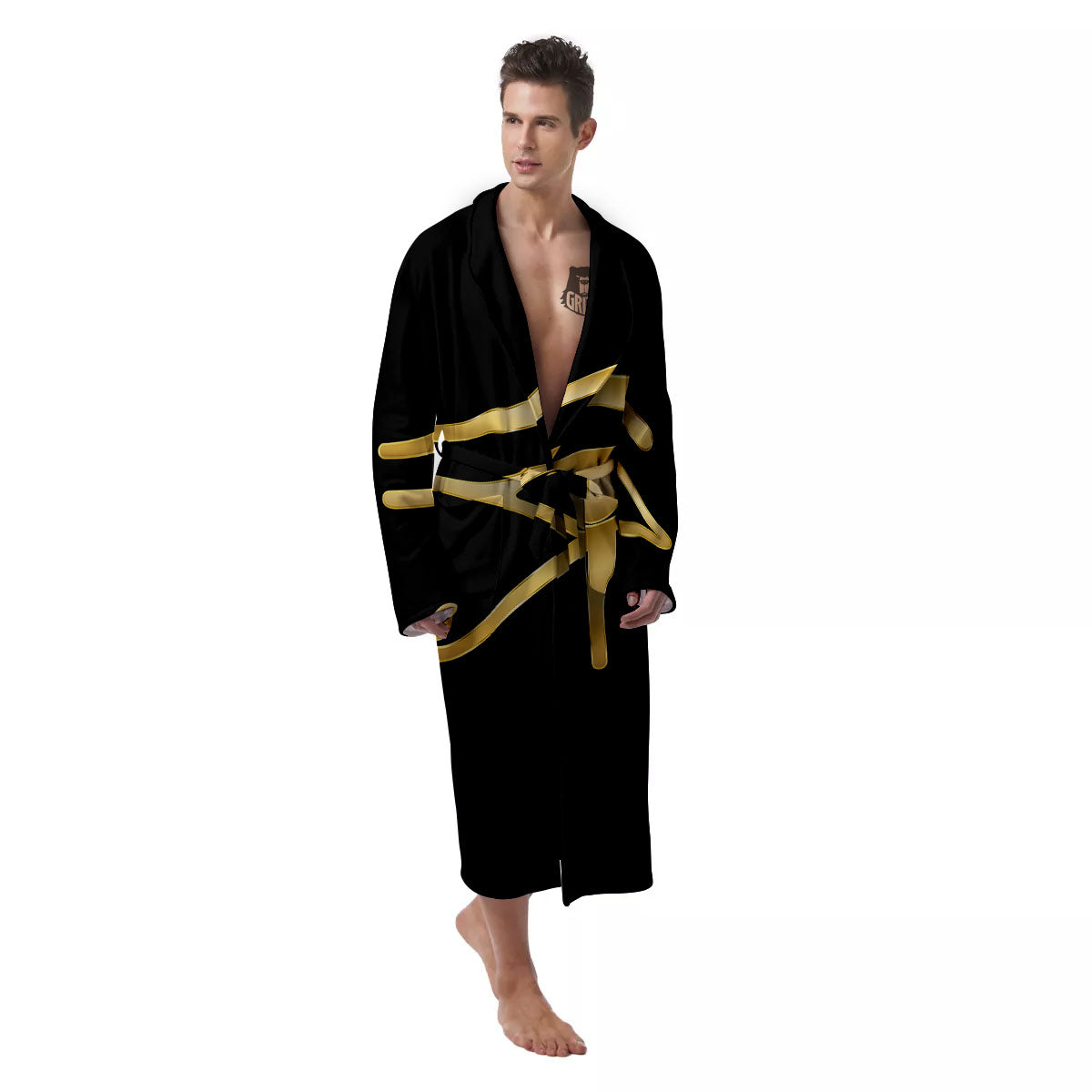 Symbol Eye Of Horus Print Men's Robe-grizzshop