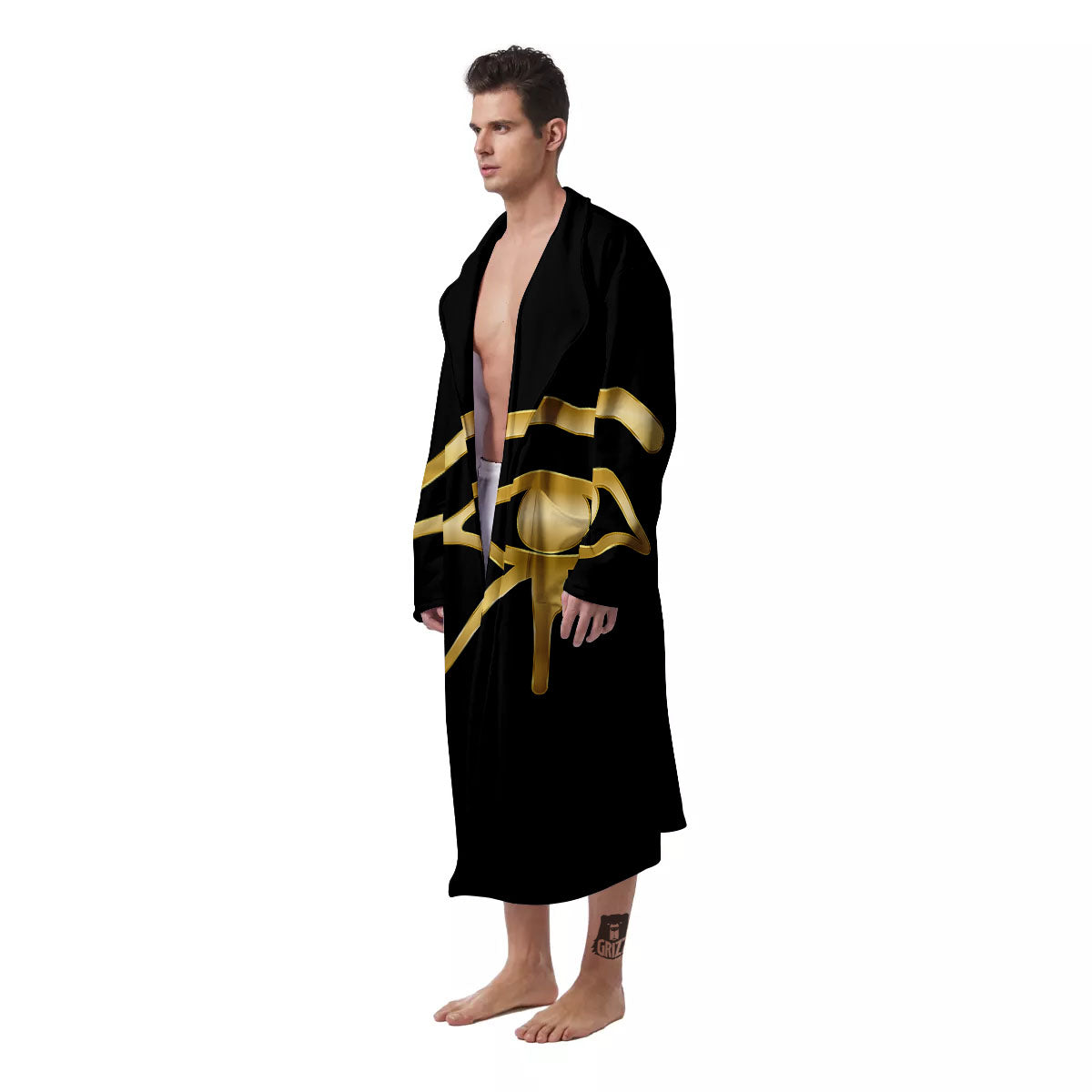 Symbol Eye Of Horus Print Men's Robe-grizzshop