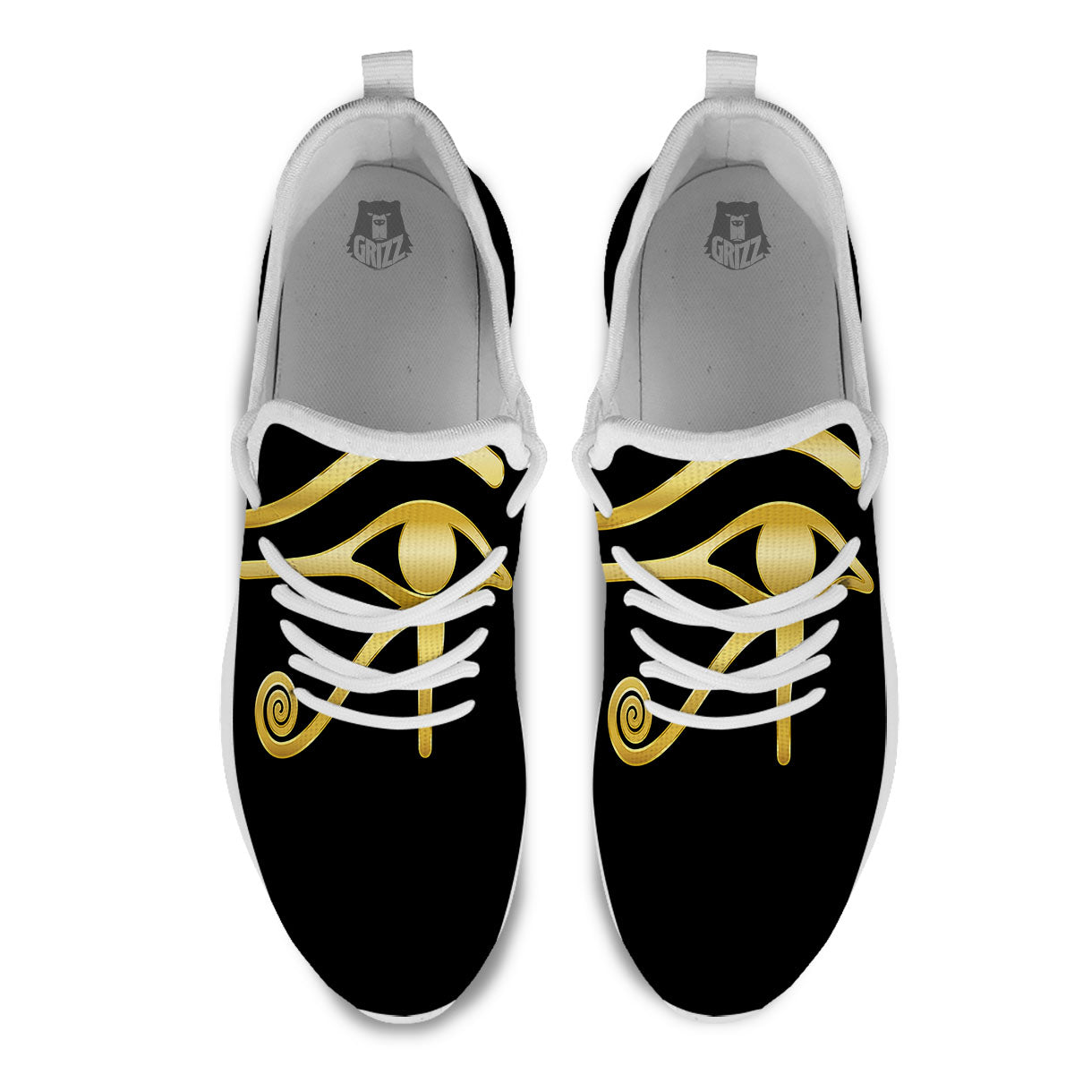Symbol Eye Of Horus Print White Athletic Shoes-grizzshop