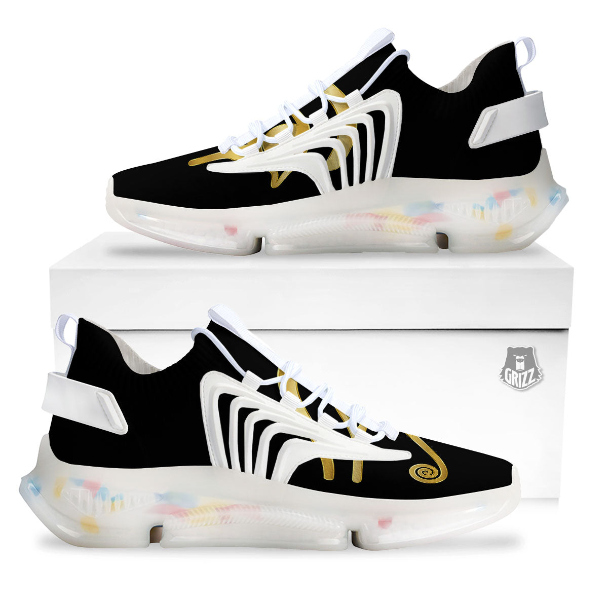 Symbol Eye Of Horus Print White Gym Shoes-grizzshop