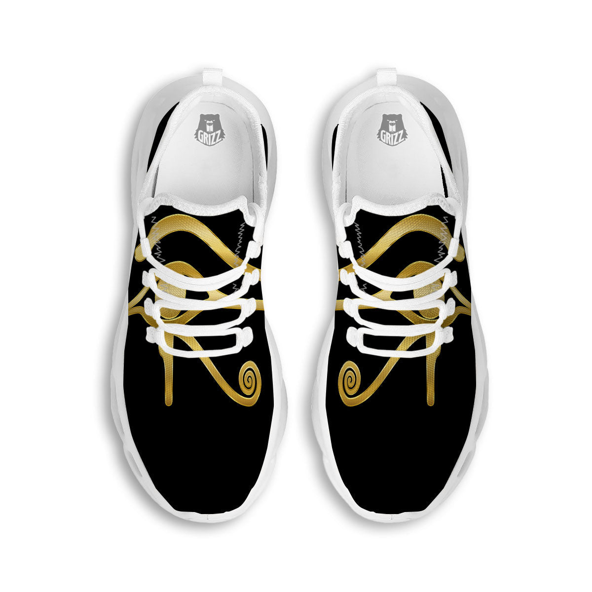 Symbol Eye Of Horus Print White Running Shoes-grizzshop