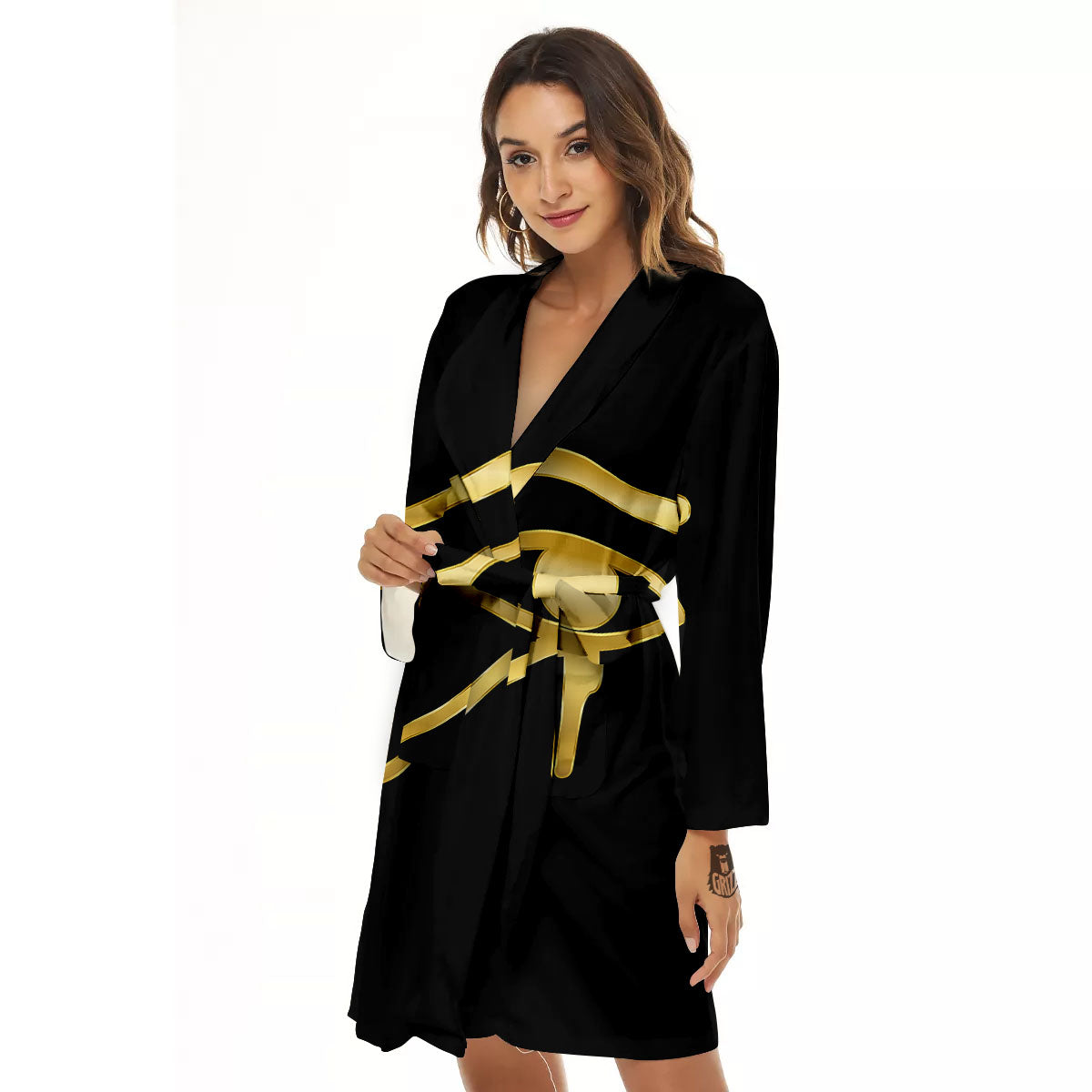Symbol Eye Of Horus Print Women's Robe-grizzshop