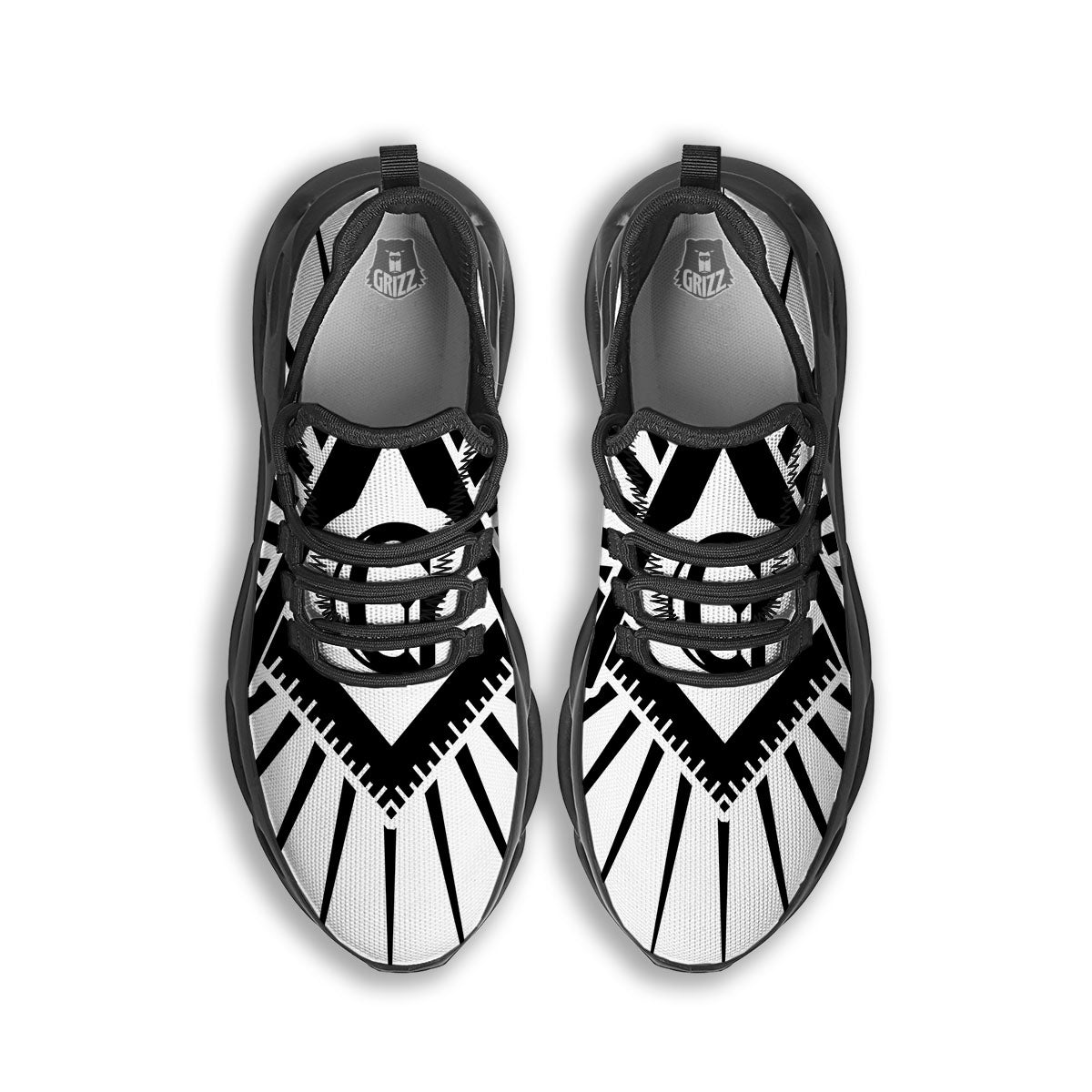 Symbol Freemasonry Print Black Running Shoes-grizzshop