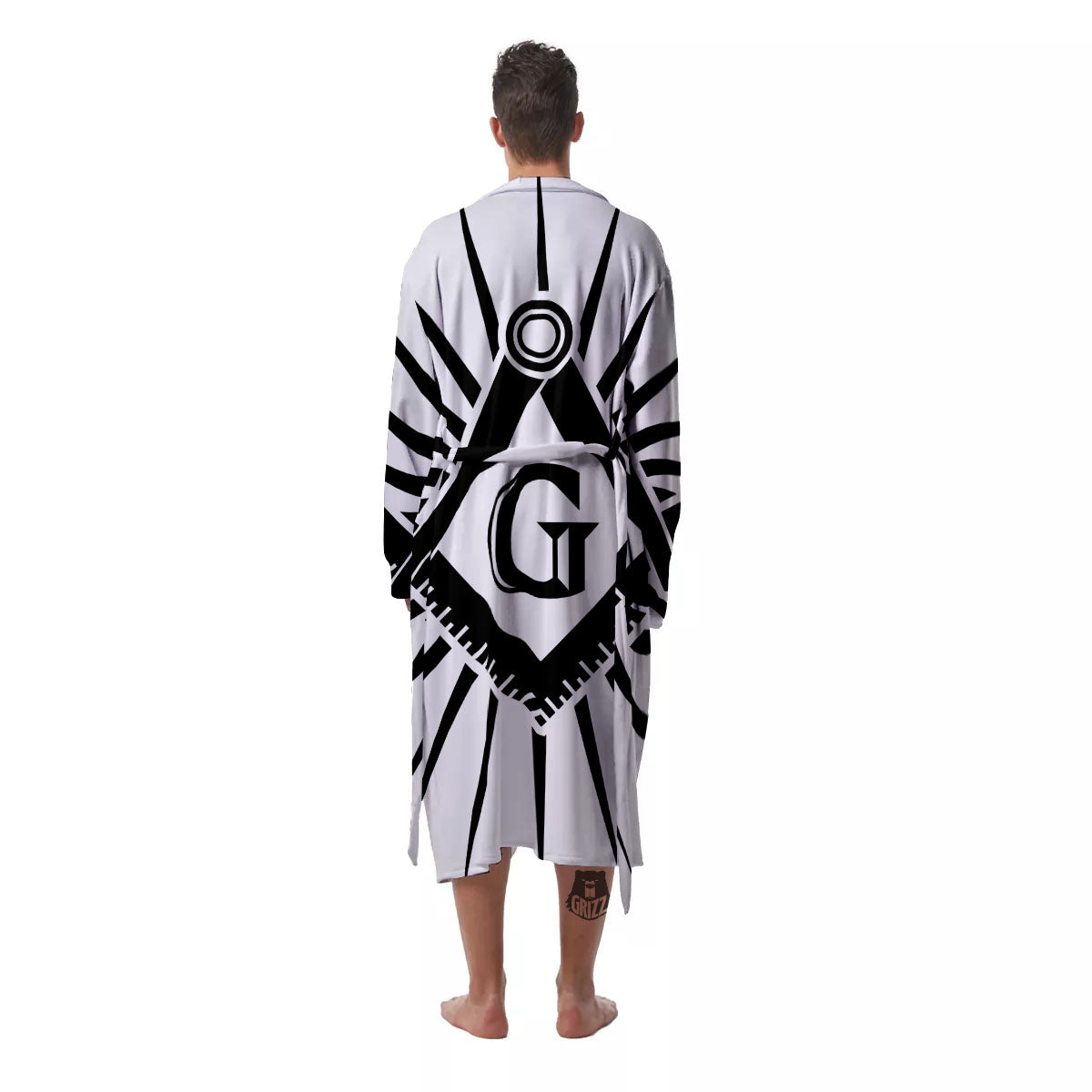 Symbol Freemasonry Print Men's Robe-grizzshop