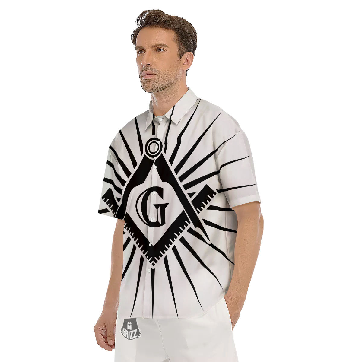 Symbol Freemasonry Print Men's Short Sleeve Shirts-grizzshop