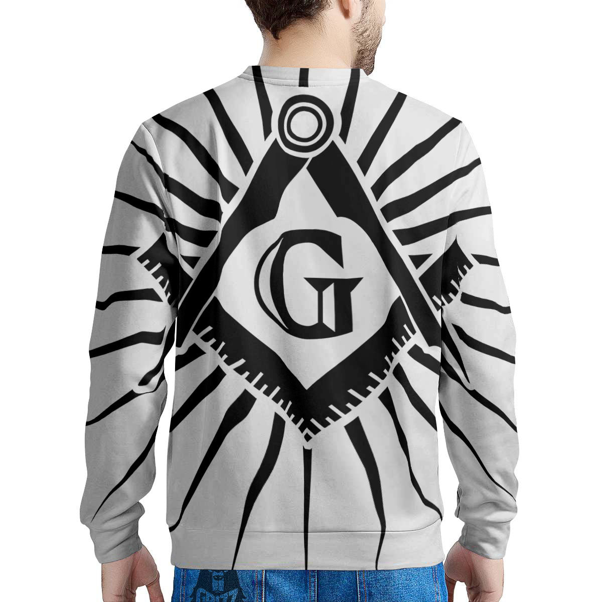 Symbol Freemasonry Print Men's Sweatshirt-grizzshop