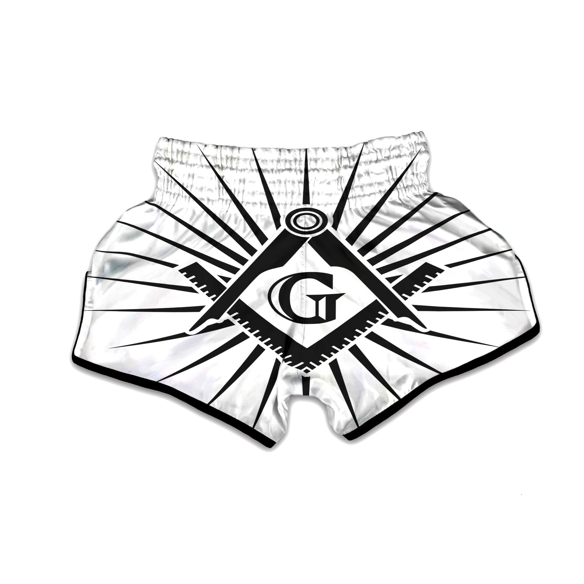 Symbol Freemasonry Print Muay Thai Boxing Shorts-grizzshop