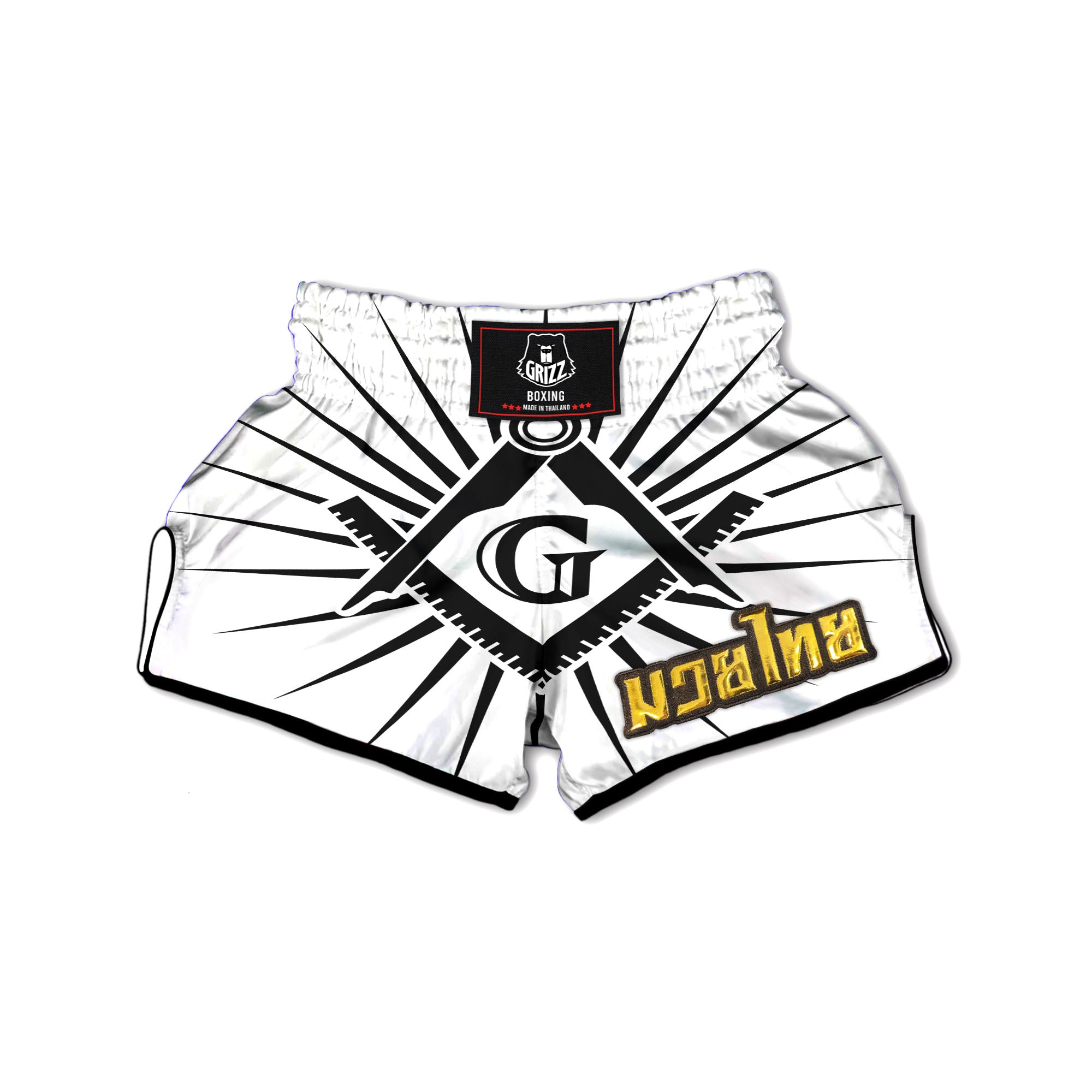 Symbol Freemasonry Print Muay Thai Boxing Shorts-grizzshop