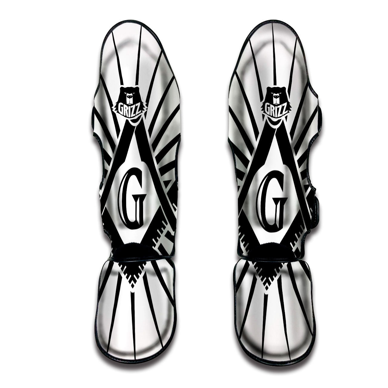 Symbol Freemasonry Print Muay Thai Shin Guards-grizzshop
