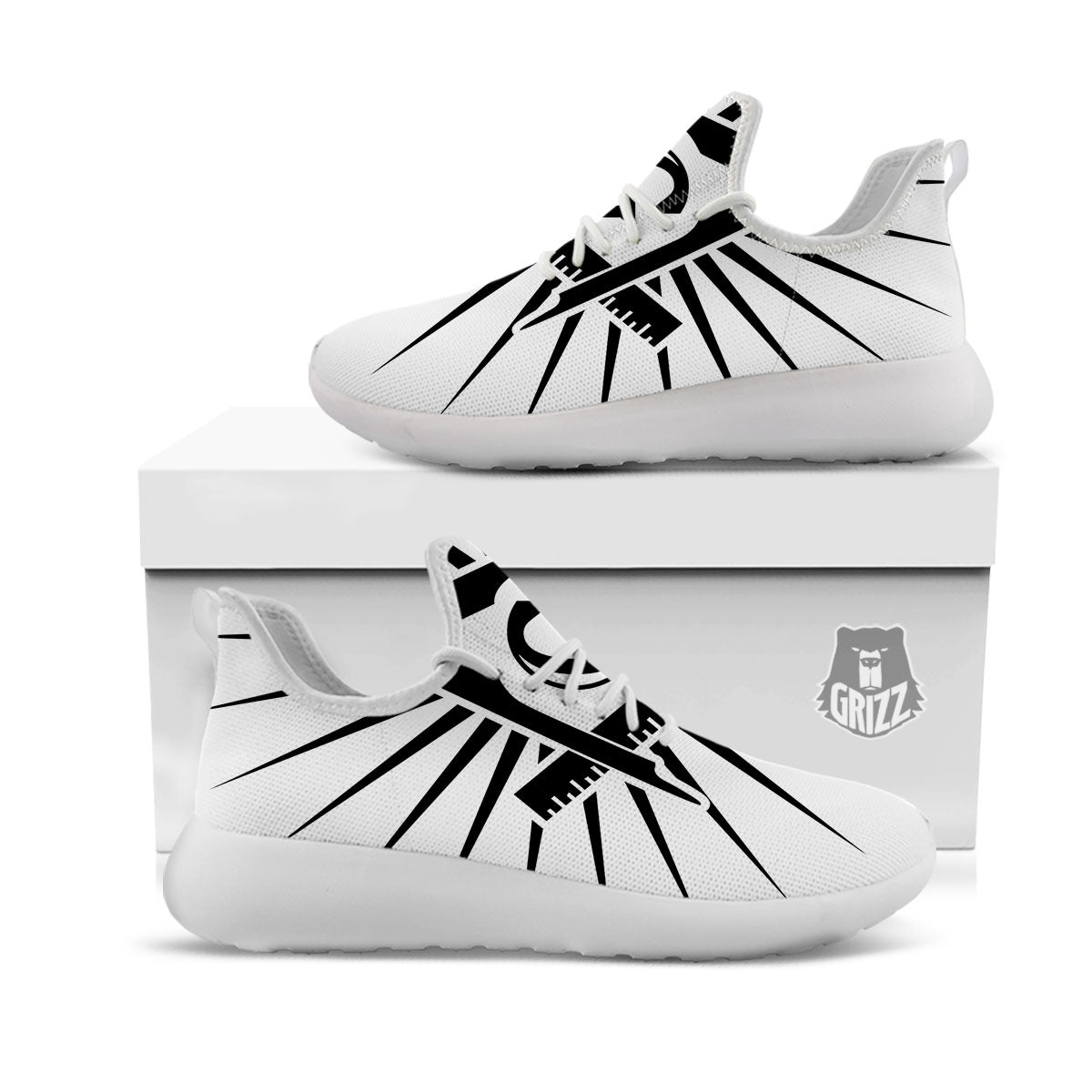 Symbol Freemasonry Print White Athletic Shoes-grizzshop