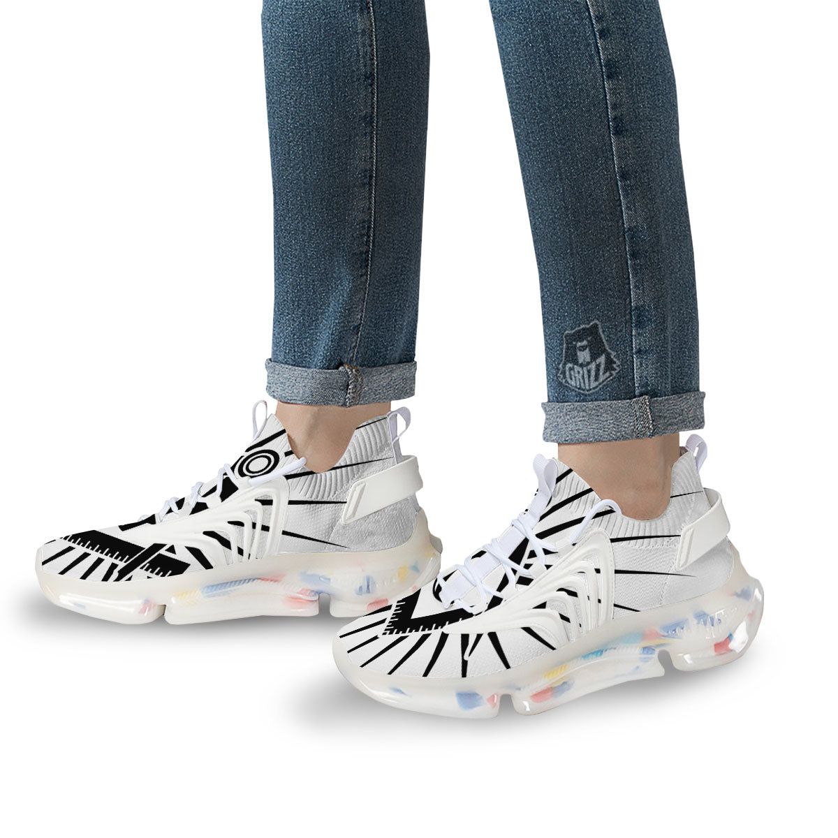 Symbol Freemasonry Print White Gym Shoes-grizzshop
