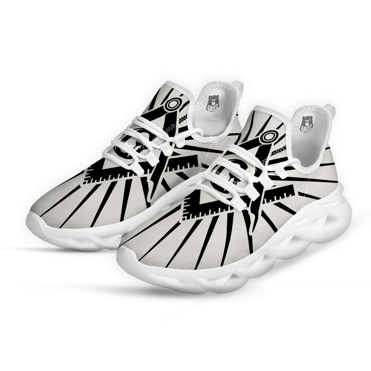 Symbol Freemasonry Print White Running Shoes-grizzshop