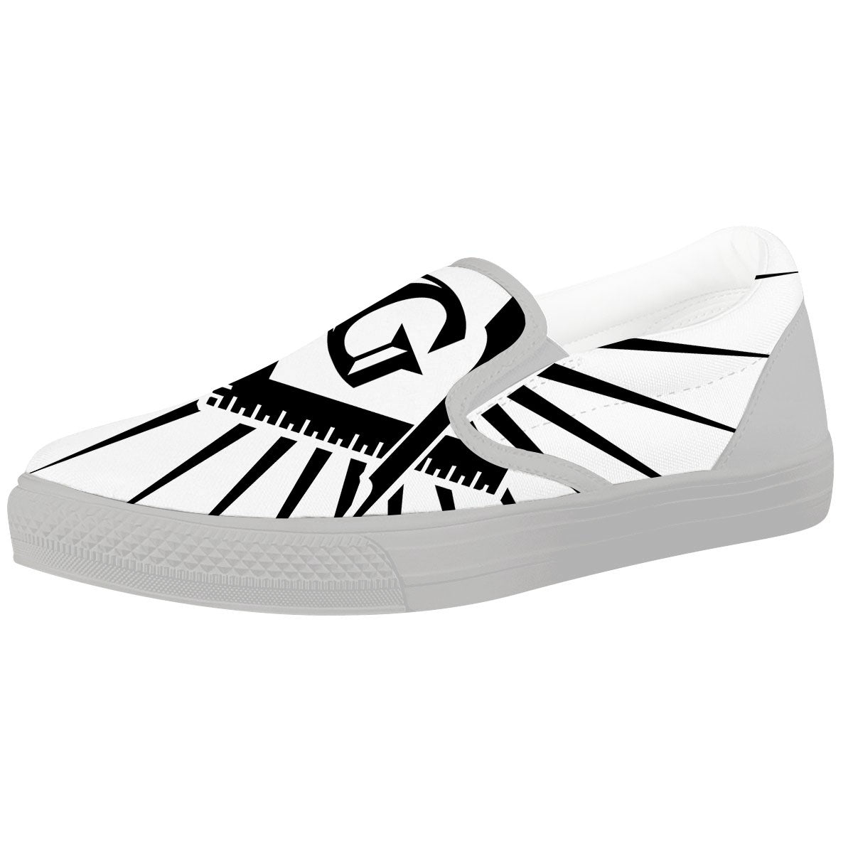 Symbol Freemasonry Print White Slip On Shoes-grizzshop
