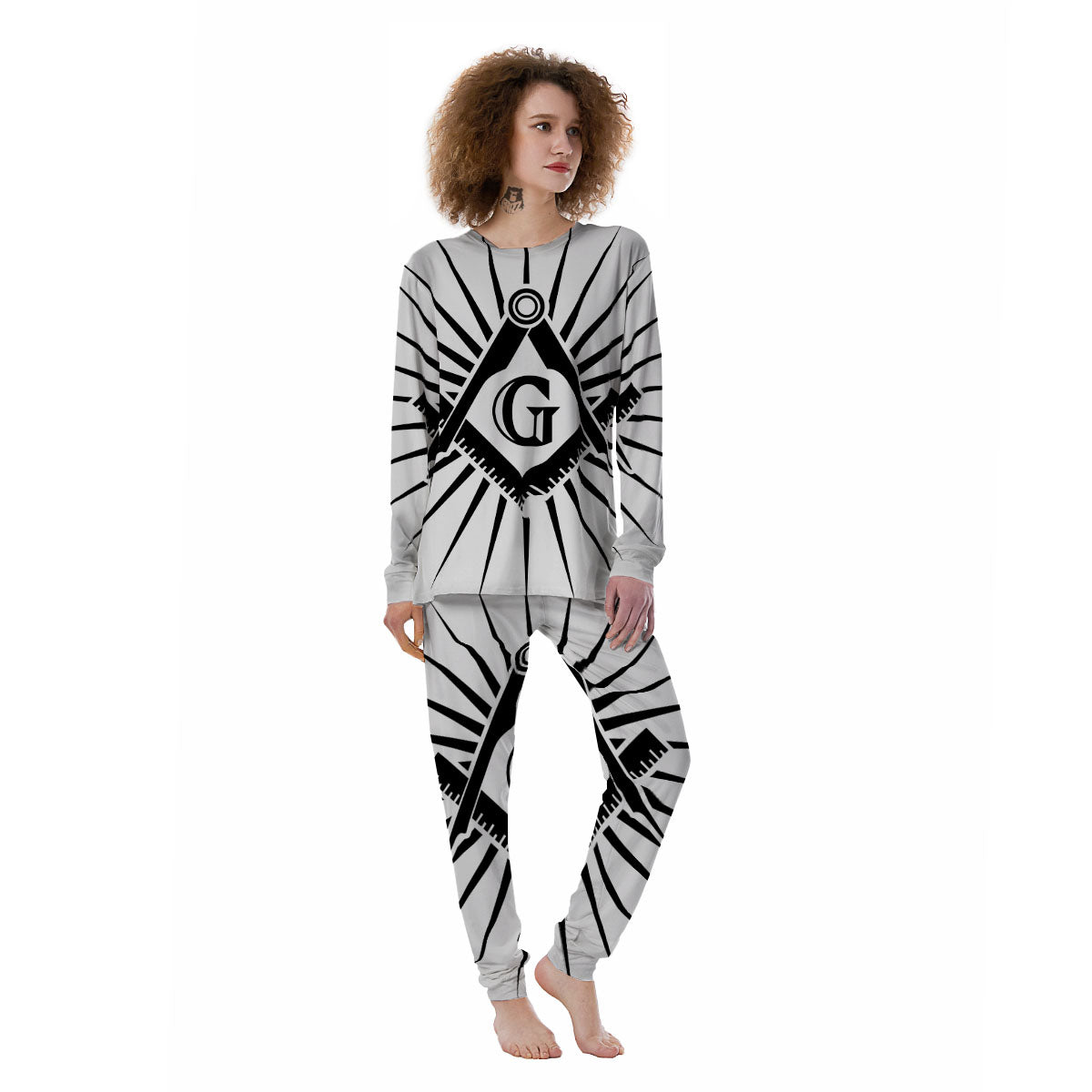 Symbol Freemasonry Print Women's Pajamas-grizzshop