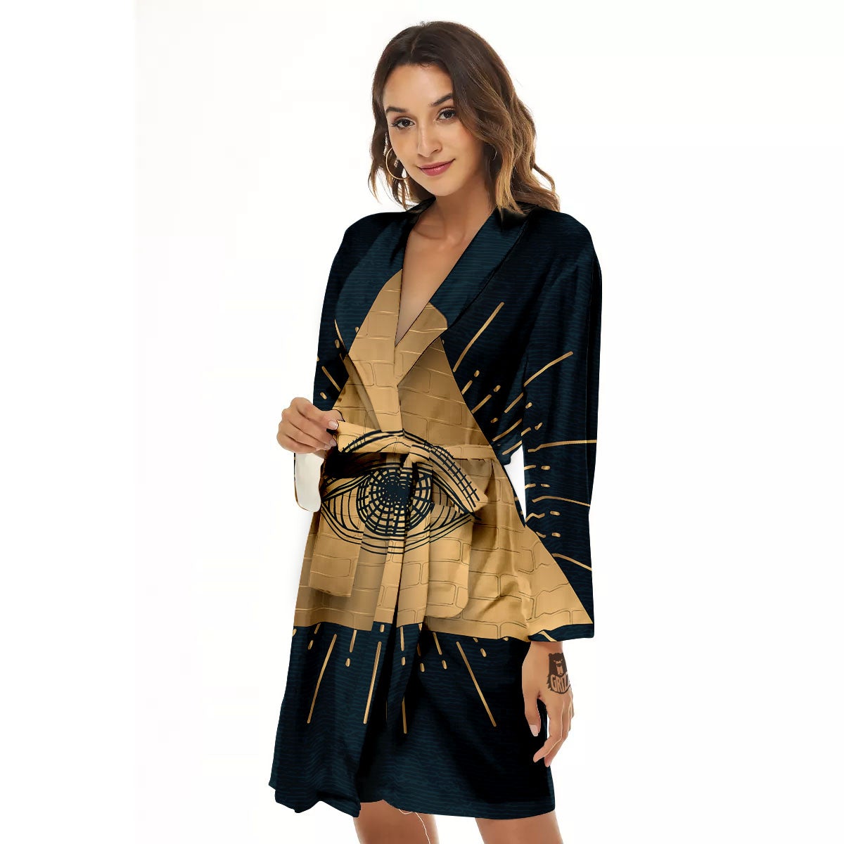 Symbol Illuminati Print Women's Robe-grizzshop