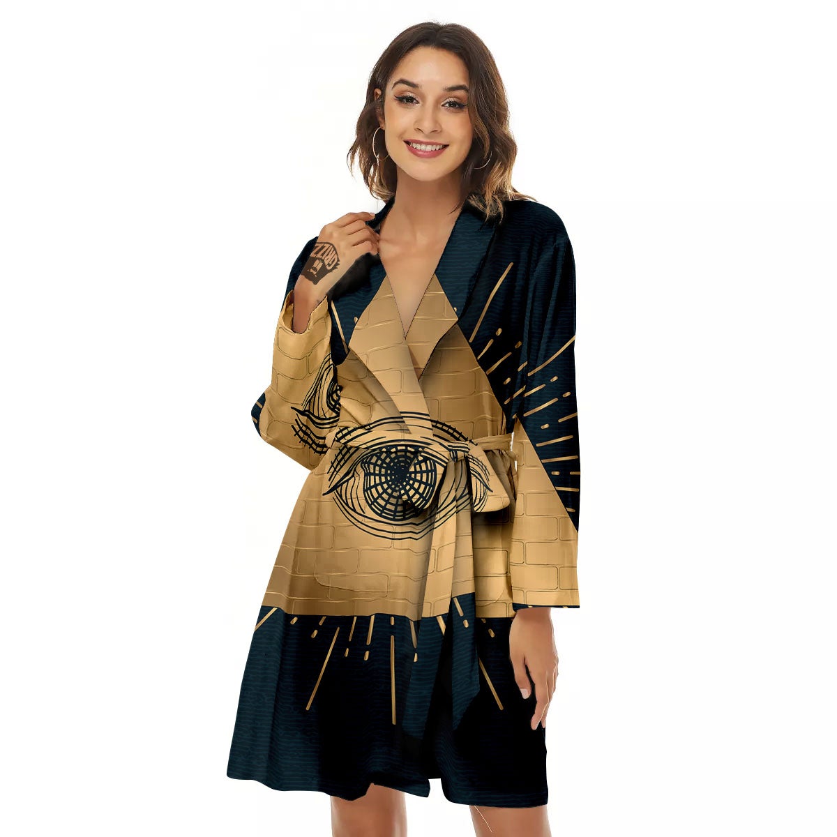 Symbol Illuminati Print Women's Robe-grizzshop