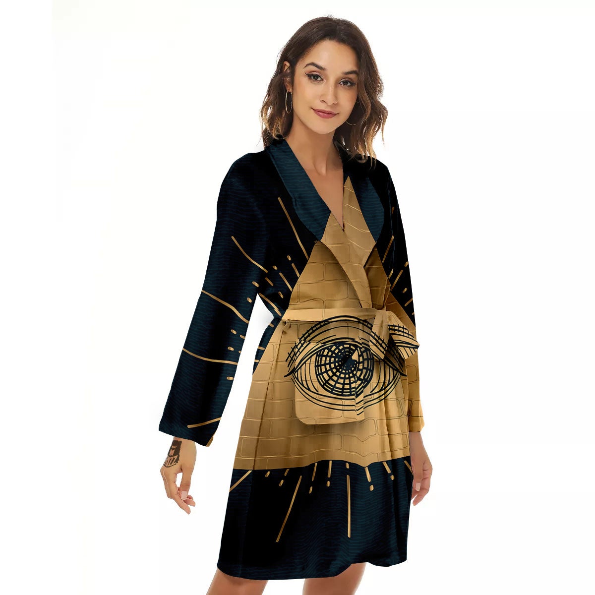 Symbol Illuminati Print Women's Robe-grizzshop