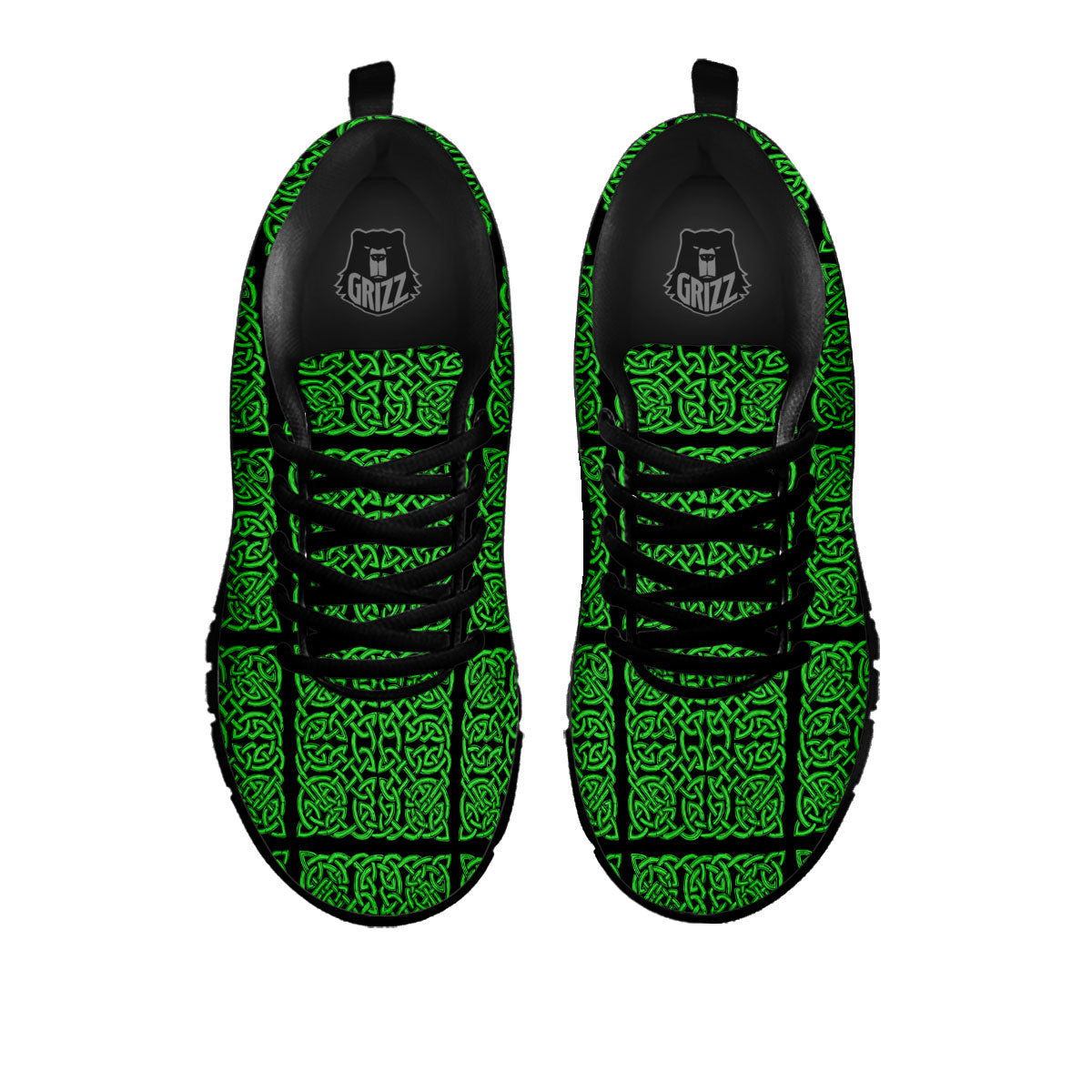 Symbol Irish Celtic Print Pattern Black Sneaker-grizzshop