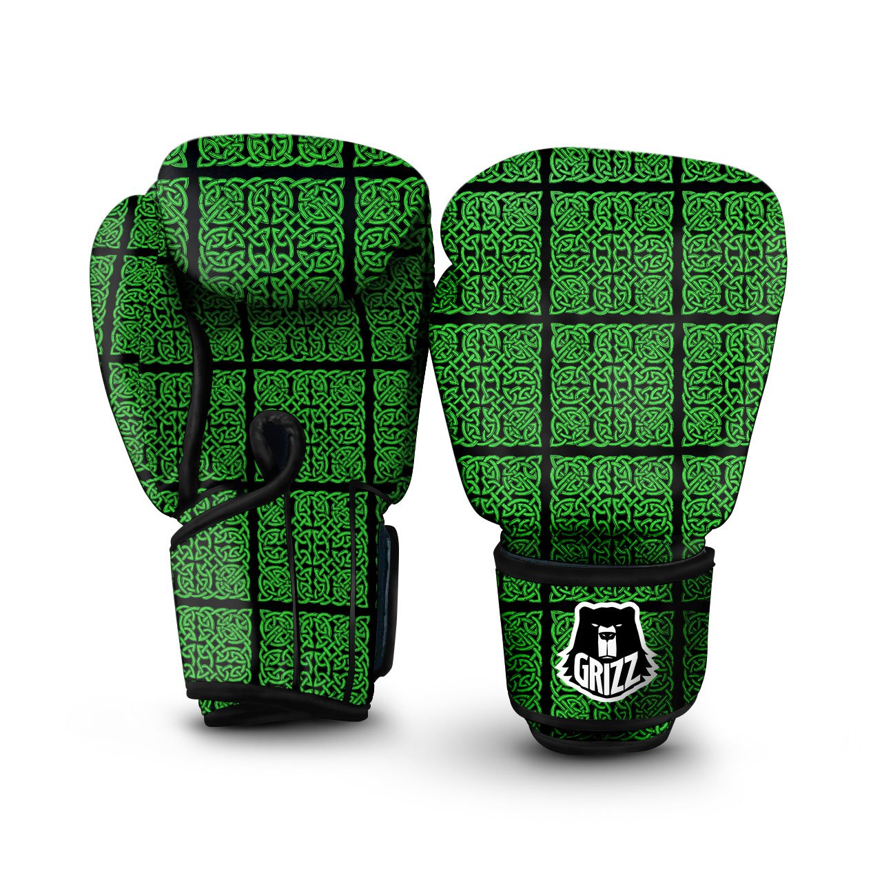 Symbol Irish Celtic Print Pattern Boxing Gloves-grizzshop
