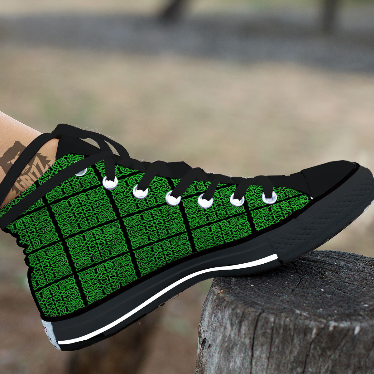 Symbol Irish Celtic Print Pattern High Top Shoes-grizzshop