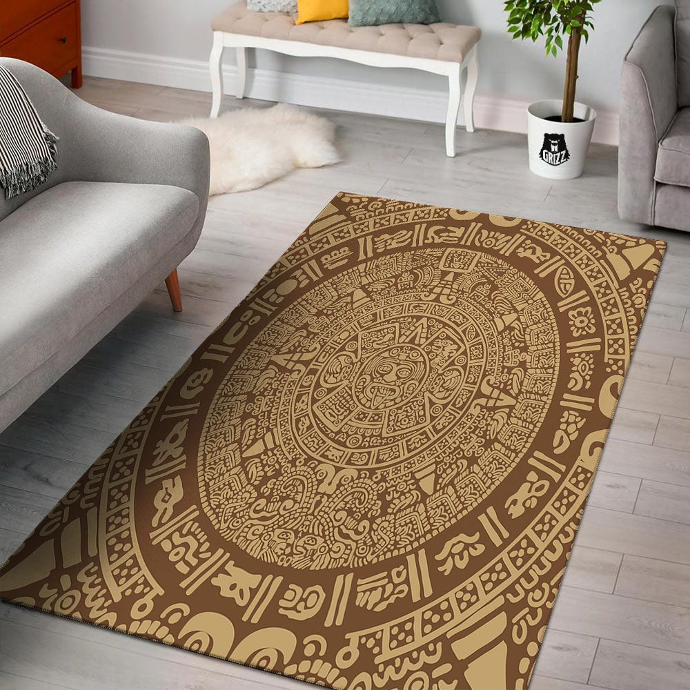 Symbol Mayan Print Floor Mat-grizzshop