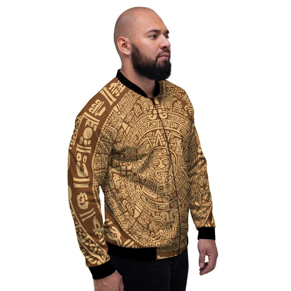 Symbol Mayan Print Men's Bomber Jacket-grizzshop