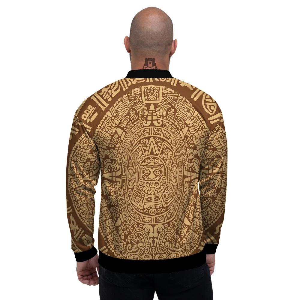 Symbol Mayan Print Men's Bomber Jacket-grizzshop