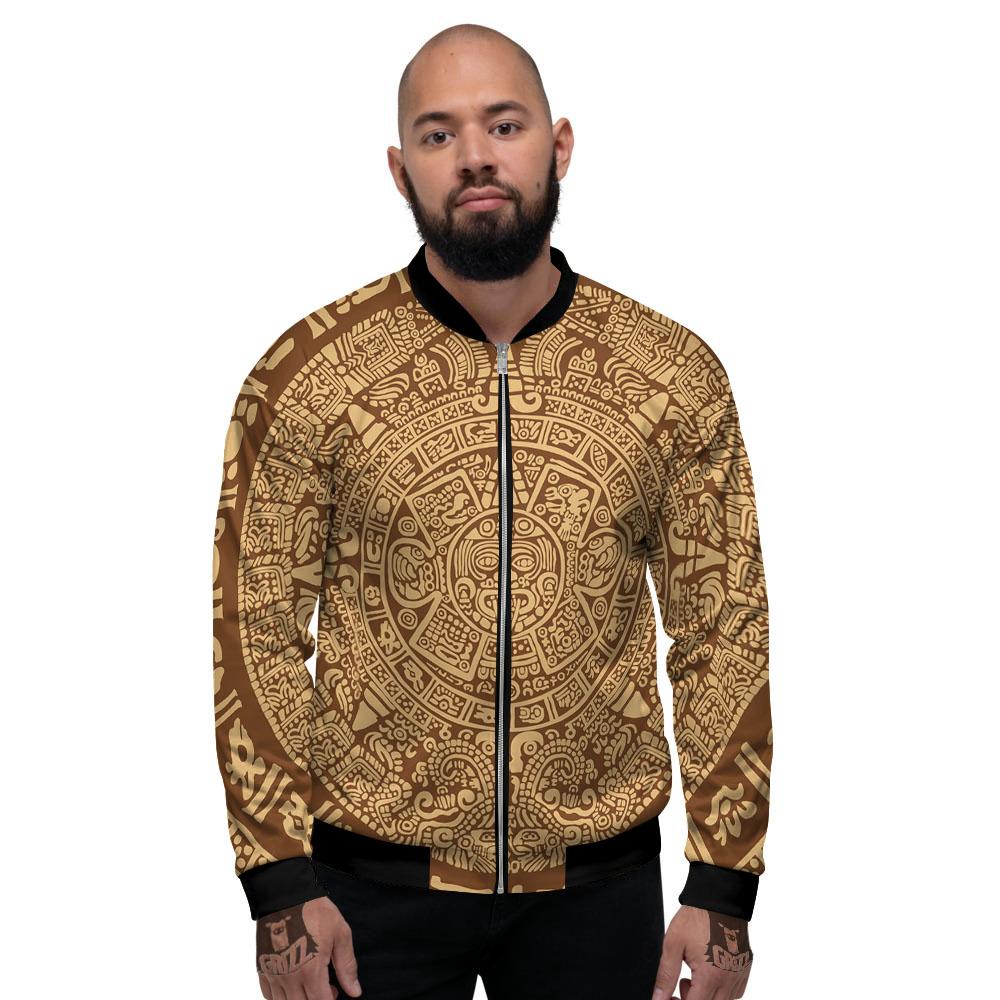 Symbol Mayan Print Men's Bomber Jacket-grizzshop