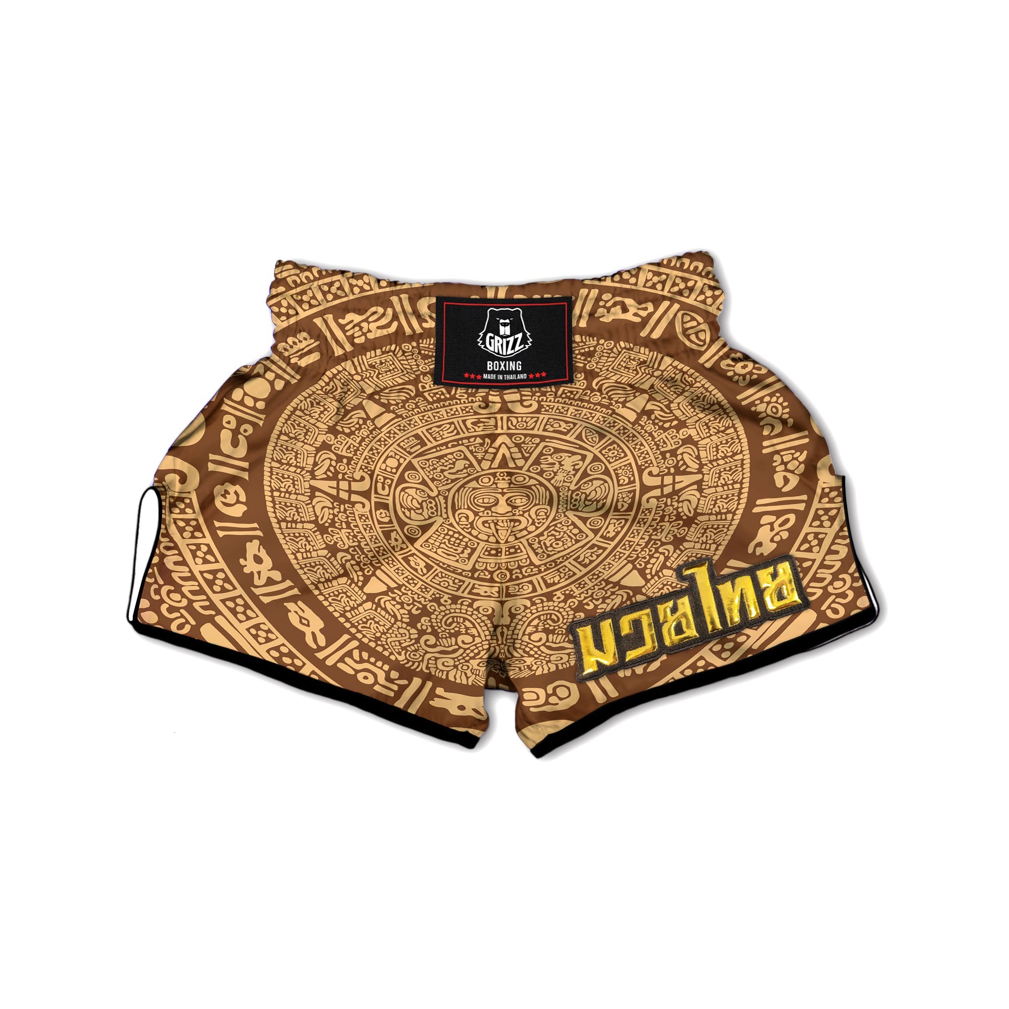 Symbol Mayan Print Muay Thai Boxing Shorts-grizzshop